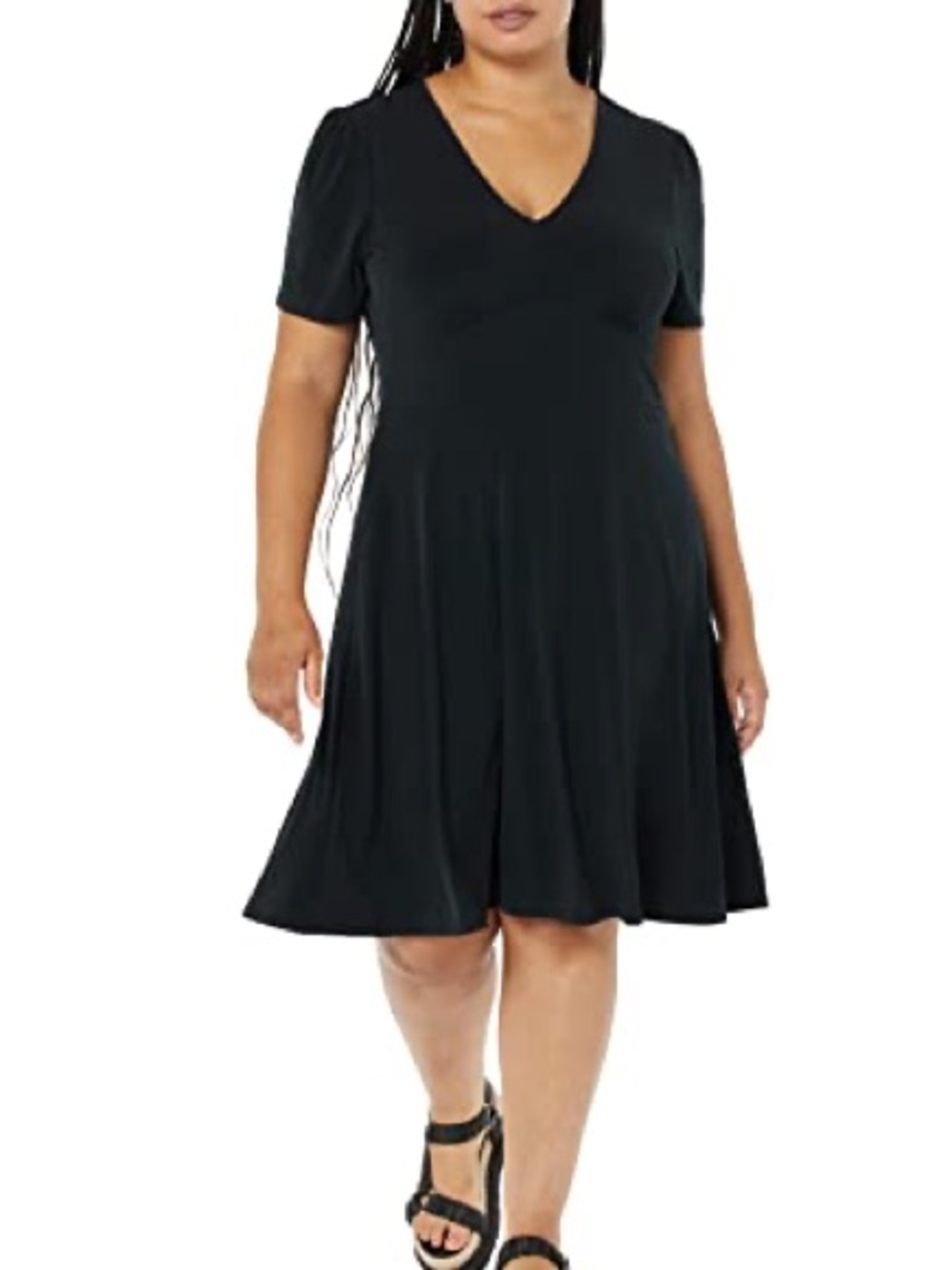 Torrid Black V-Neck Short Sleeve Dress super soft with a lot of stretch size 1X